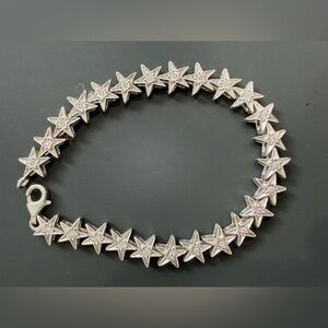 Sterling Silver & Diamond Star Bracelet